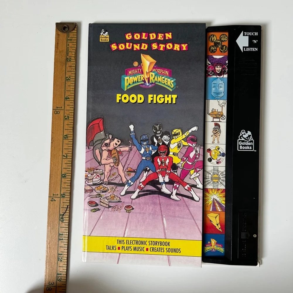 1994 Golden Books Mighty Morphin Power Rangers Food Fight Sound Story Book - Picture 8 of 8